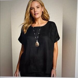 J Jill NWT Size XL Tall 100% Linen Pure Jill Popover Top